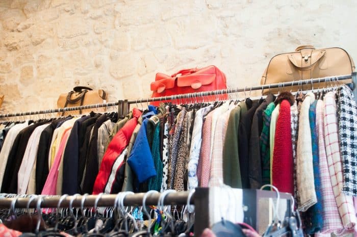 Friperie 1 clothes hanged on clothes hanger