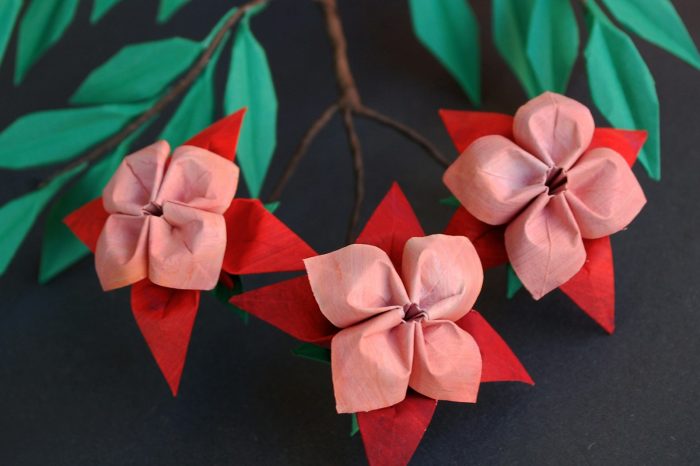 red and white ribbon on black textile